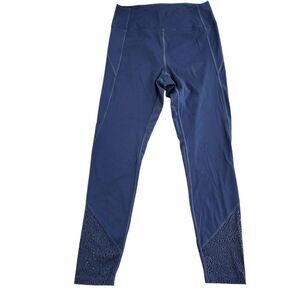 Victoria's Secret PINK High Waisted Leggings Women's Small Cutout Bottom Blue